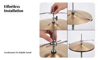 Long Flat Arms Drum Cymbal Sizzler Adjustable Clamp Cymbal Sizzler Silver Silver-Toned Percussion Accessory Riveted Ends