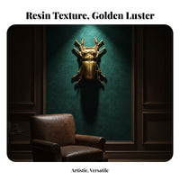 Gilded Beetle Wall Decor Creative Design Resin Beetle Wall Decoration Resin Sculpture Perfect Gift for Bedroom, Hallway
