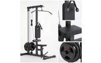 Lat Pull down Machine with Low Row Station Plate-Loaded Lat Pull down Machine 2-in-1 for Home Home Gym Owners