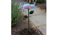 Iron Flower Stake Feeder Weather-Resistant Metal Flower Bird Feeder Pollinator Friendly Garden Decor Rustic for Patio