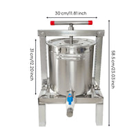 Manual Honey Press Polished Stainless Steel Honey Press Long-Lasting Stable for Beekeepers, Apiary, Home Farm