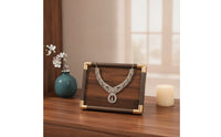 Necklace Display Board Gold Tone Jewelry Tabletop Display Board Rectangular for Jewelers, Collectors, Retail Counter, Vanity, Dresser