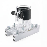 2-in-1 Transparent Router Jig Adjustable Depth Wood Connector Slot Cutter Precision Cutting Transparent Wood Slotting Fixture Stable Clamping for Woodworkers, Carpenters, DIY Users, Furniture Making, Workshop