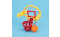 PVC Bird Enclosure Basketball Toy Perforated Ball Bird Basketball Toy Metal Support Bar Pet Accessory Mirrored