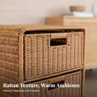 Storage Cabinet European Design Drawer Nightstand Smooth Finish Storage Cabinet with Baskets for Bedroom, Living Room
