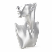 Modern Jewelry Display Bust Lightweight Necklace Display Bust Boutique Mannequin Head with Shoulders Sturdy for Retail Counter, Vanity