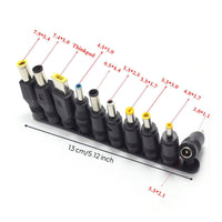 10 Pieces Black DC Adapter Conversion Plug Set Color-Coded Laptop Power Adapter Plug Plastic Body