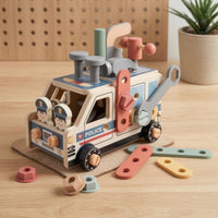 Wooden Screw Toy Vehicle Printed Nut and Bolt Toy Fine Motor Skills