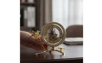 Decorative Clock Gold Finish Clock with Roman Numerals Silver-Toned for Nightstand