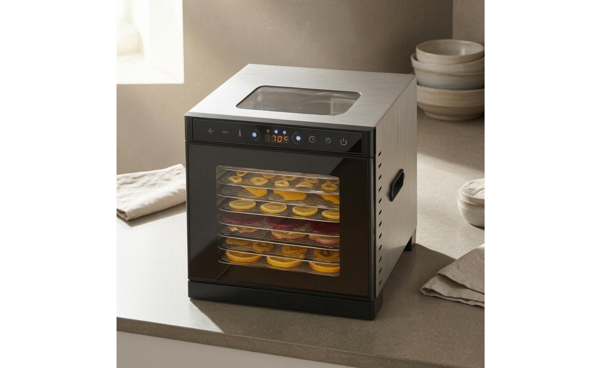 Mesh Trays Stainless Steel Food Dehydrator Internal Light 8 Tray Food Dehydrator Transparent Window Large Fan