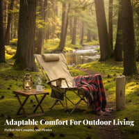 Foldable Design Reclining Camp Lounger with Footrest Lightweight Reclining Chair with Footrest Adjustable Backrest Portable Seating Heavy-Duty Frame for Beachgoers, Families, Camping, Fishing, Picnics, Picnic