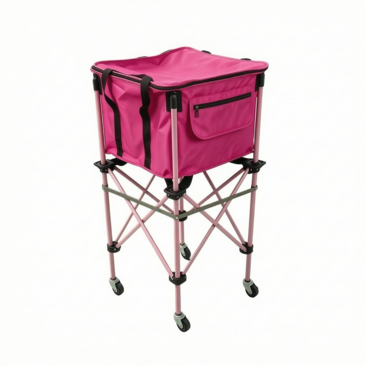 Portable Folding Ball Cart Foldable Ball Hopper Convenient Sports Equipment Heavy-Duty for Coaches