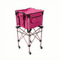 Portable Folding Ball Cart Foldable Ball Hopper Convenient Sports Equipment Heavy-Duty for Coaches