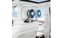 USB Powered Dual Head Car Fan 3-Speed Dual Head Rear Seat Fan 12V Adjustable for Drivers, Road Trips, Truck