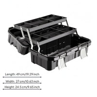 Three-Layer Toolbox Tiered Interior Tool Box Three-Layer Tool Box Ribbed Portable Storage Case Multipurpose