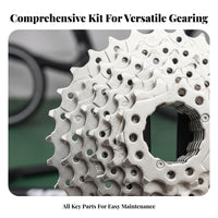 Cycle Crankset and Freewheel Set Universal Mountain Bike Crankset Cassette Kit Bike Chainring and Cassette Kit