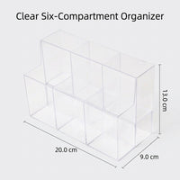 Clear Acrylic Pen Organiser, Transparent Office Organizer for Desk, Display Stand for Students, Multi Compartment
