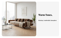 Wooden Frame Leather Settee New Chinese design Sofa sturdy Wood Construction Couch for Apartment Dwellers, Homeowners, Living Room, Lounge Area, Bedroom