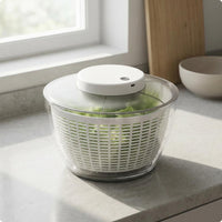 Transparent Bowl Electric Salad Dryer Perforated Basket Electric Vegetable Dryer Charging Port Food Prep Tool White Lid
