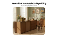 Rattan Reception Desk Large Capacity Storage Boutique Checkout Counter Spacious Desktop Boho Design Front Desk for Office Managers, Lobby