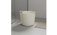 Large Capacity Plastic Laundry Basket Breathable Design Mesh Clothes Hamper Long-Lasting PP Material Round Organizer Basket with Handles for Bathroom
