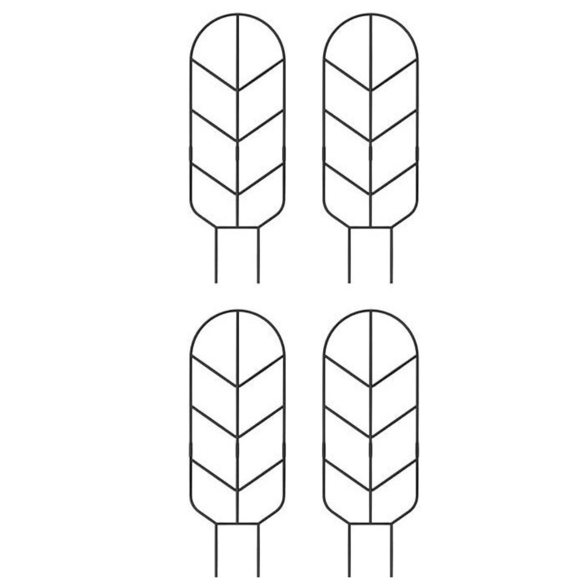 4 Pieces Metal Plant Trellis Tall Trellis with Arched Top Indoor Climbing Frame for Balcony
