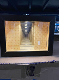 Wooden Backrooms Abyss Mirror Photo Frame with Light