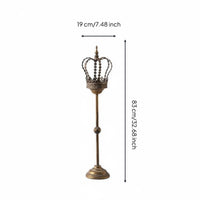 Antique Crown Candle Holder Ornamental Design Crown Candle Stand Weighted Base Candelabra Stand for Entryway