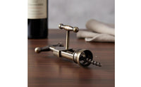 Vintage Design Corkscrew Effort Saving Antique Bronze Vino Opener Ergonomic Design T-Handle Vino Opener for Bartenders, Home Bar, Parties, Restaurants