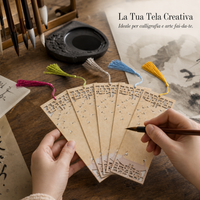 Chinese Style Hollowed Xuan Paper Bookmarks with Tassels for DIY Calligraphy and Writing