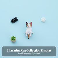 Tiny Feline Figurine Miniature Size Tiny Feline Figurines Cute & Adorable Resin Kitten Statue for Office Desk, Computer Screen