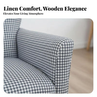 Modern Minimalist Design Curved Single Sofa Nordic Inspired Armchair Space-Saving Accent Chair Thick Cushioning for Apartment Dwellers, Homeowners, Young Adults, Living Room, Bedroom, Home Office, perusing alcove