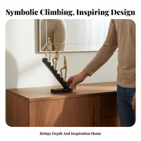 Resin Character Sculpture Modern Luxury Thinking Person on Steps Sculpture Hand-Polished Step Ascender Character Ornament for Professionals, Bookshelf