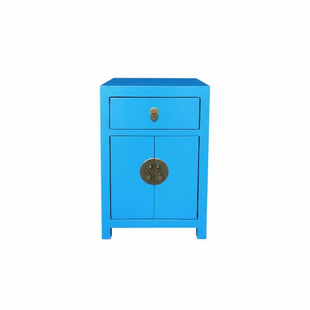 Modern Chinese Design Distressed cream 2-Drawer End Table Handmade Nightstand Vintage aesthetic Bedside Cabinet Fully Assembled for residents, Adults, Living Room, Hallway, Office