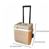 Wheeled Insulated Container Keeps Food Fresh Insulated Chiller Chest Easy to Move Portable Ice Chest for Outdoor Fishing, Car Travel