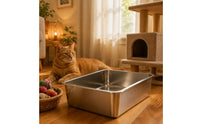 Extra Large Large-Capacity Cat Litter Tray Easy to Clean Stainless Steel Litter Tray Non Pet Supplies