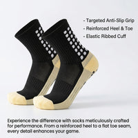Men's Sports Socks with Rubber Dots, Non for Football Soccer Basketball Running Hiking, Athletic