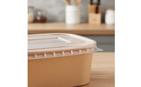 Leak-Proof Kraft Paper Lunch Box Sturdy Disposable Square Food Box Grease-Resistant Microwave Safe Paper Bowl for Takeout, Picnic, Camping