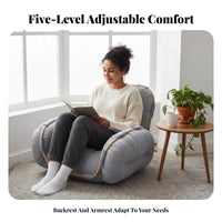 Space-Saving Fold-out Floor Couch Luxurious Cushioning Adjustable Sleeper Loveseat High-Density Foam Filling Sofa Bed No Assembly Required for Apartment Dwellers, Young Adults, Bay Window, Bedroom, Living Room, Playroom