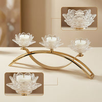 Bridge Candle Holder Gold 3-Candle Holder Metal for Wedding Tables