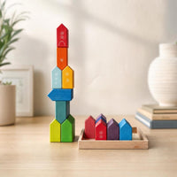 City Construction Stacking Blocks Colorful House Building Blocks Creative for Nursery