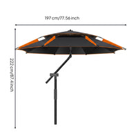 Cantilever Patio Umbrella Black Canopy Rotating Patio Umbrella Foldable 360° Rotation