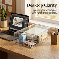 Clear Acrylic Drawer Organizer for Makeup, Stackable 3 Chest, Desk Storage for Bedroom Bathroom Organiser
