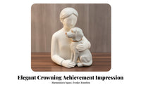 Person Dog Figurine Person and Dog Figurine Compact Details Home Decor for Tabletop Display, Entryway
