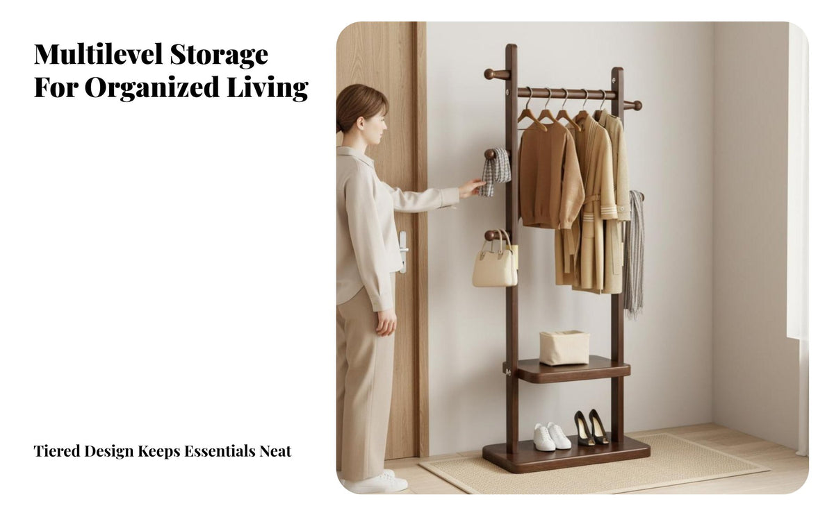 Space-Saving unrestrictedstandingstanding Coat Rack Multipeg Design Tree-Branch Coat Stand Stable Base Standing Hanger Easy Assembly for Apartment Dwellers, Office Workers, Bedroom, Entryway, Hallway, Living Room