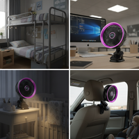 Quiet Clip-on USB Desk Fan with Night Light, Portable Rechargeable Mini Fan for Home, Office, Car, and Stroller