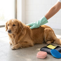 Cleaning Gloves for Dog Bath and Dog Grooming, Silicone Dog Bath Brush with Soft Bristles for Cat Grooming, Anti Slip Washing Gloves, 1 Piece