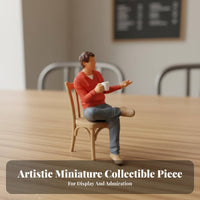 Miniature Cafe Miniature Scene Person Highly Detailed 1:64 Scale Waiter Figurine Hand-Painted Server Model Realistic Features