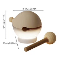 Minimalist Wooden Tabletop Night Light Soft Glow Wooden Aquatic Night Light Rounded Aquatic Shaped Lamp