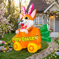 Inflatable Easter Bunny Colorful Easter Bunny Yard Figure Festive Design Outdoor Inflatable Bunny for Kids, Holiday Enthusiasts, Garden, Lawn, Outdoor